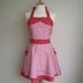 Retro apron, red and white striped circular skirt, 1950s vintage inspired.