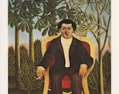 Frenchman Sitting On Chair In Tropical Park Holding Cigarette, Portrait Of Joseph Brummer, Henri Rousseau, Antique Print, Printed In USA, 1975