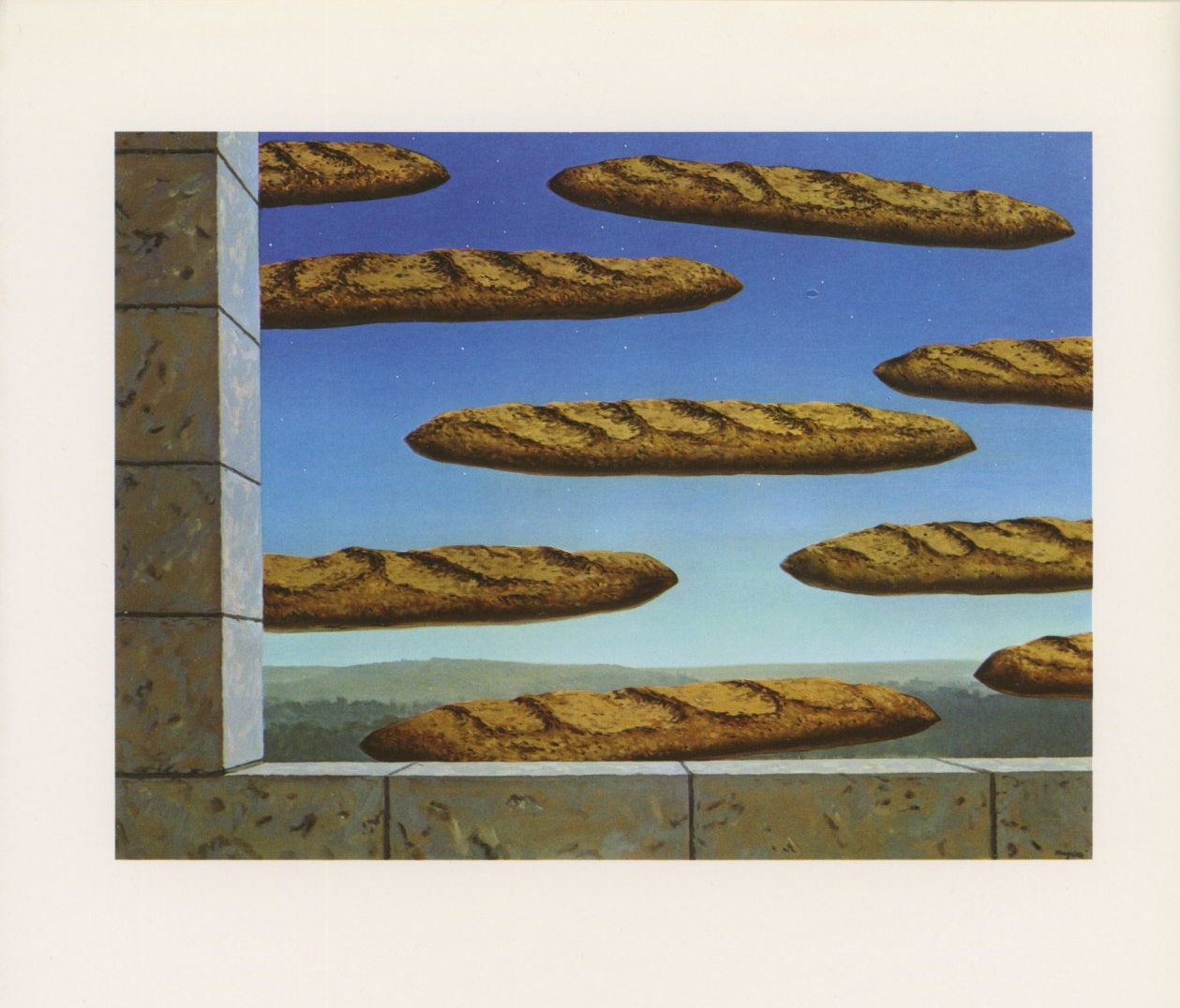 The Golden Legend, Bread Clouds, Rene Magritte, Antique Print, USA, 1972