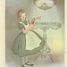 Little Alice, Alice Examines Drink Me Bottle, Alice's Adventures In Wonderland, Lewis Carroll, Marjorie Torrey, USA, Antique Children Print