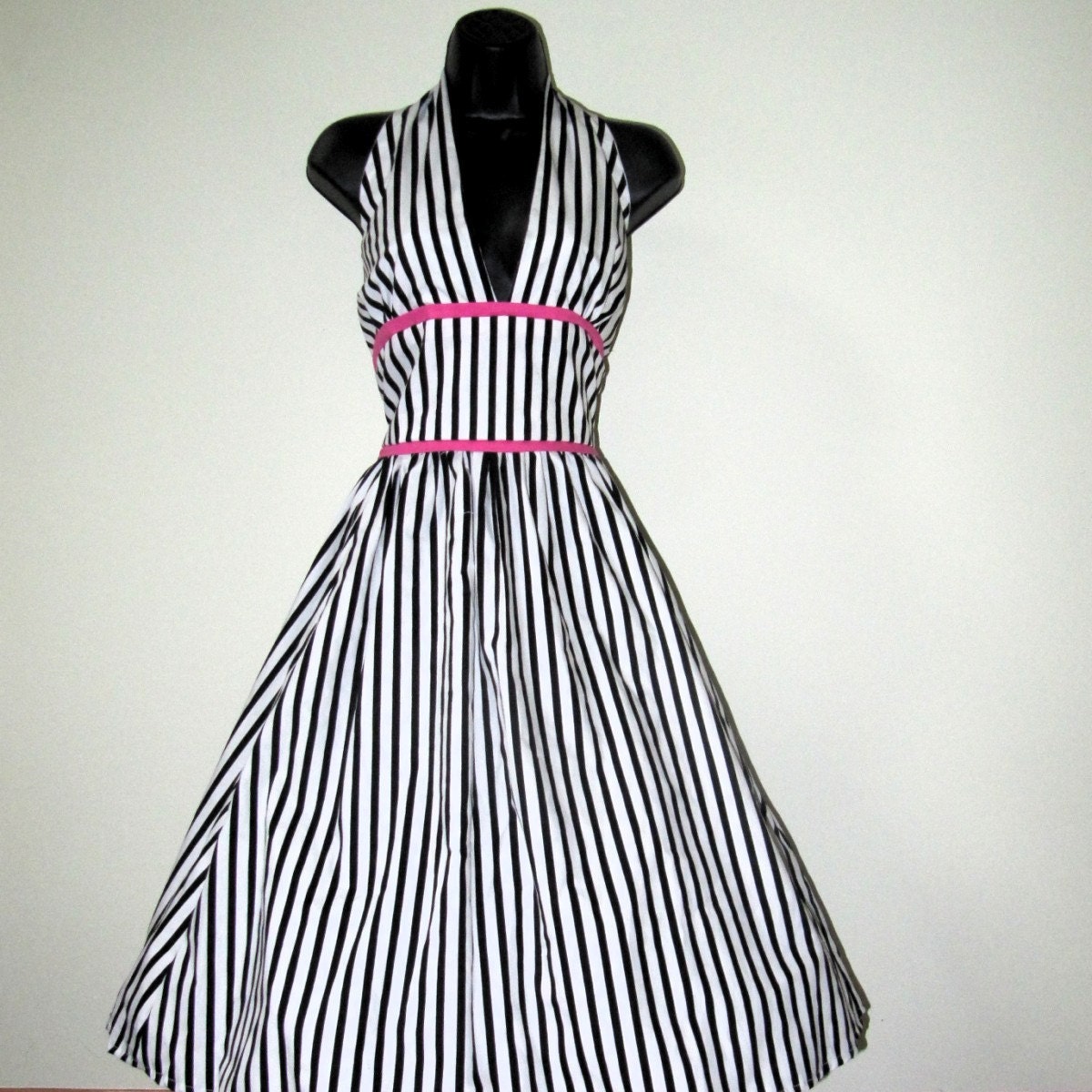 Stripes Rockabilly Pin Up Dress Marilyn Monroe style 50s retro