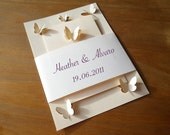 Wedding Invitations Set with Butterflies, Cutout, Scrapbook, Papercut by Mama Tita