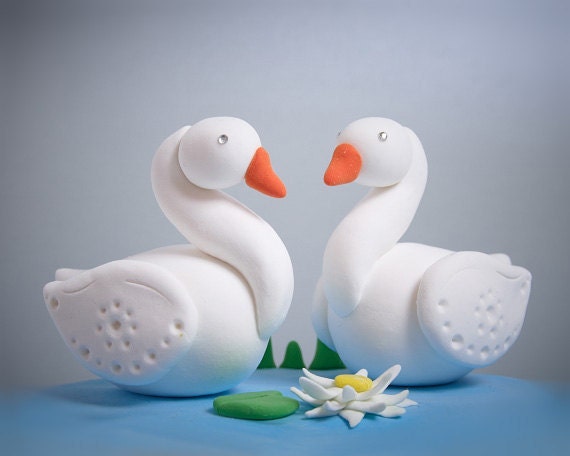 Cute Wedding Cake Toppers, Swans, by MamaTita Il_170x135