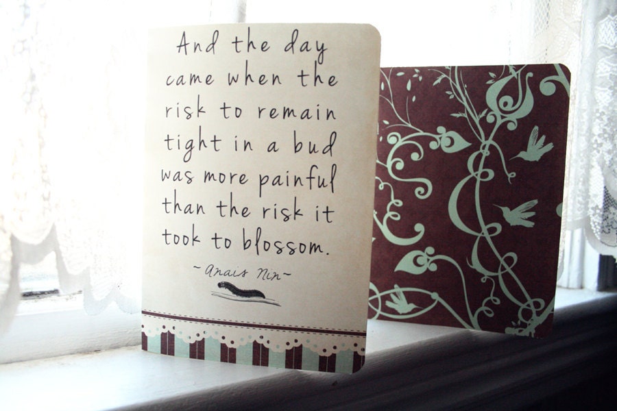 Anais Nin Journal Set- Blossom Quote - 2 Journals