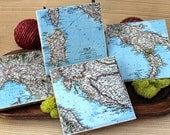 Italy Map Coasters - Set of 4
