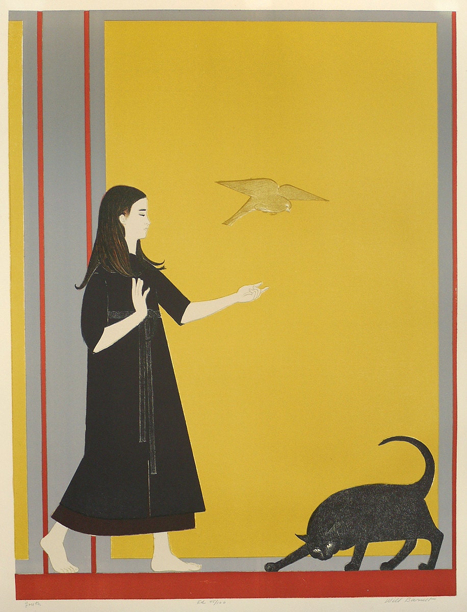 Will Barnet Signed Print "Youth" 1970's