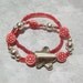 Little Girls Shades of Spring Flower Stretch Bracelet - Red - Free Shipping