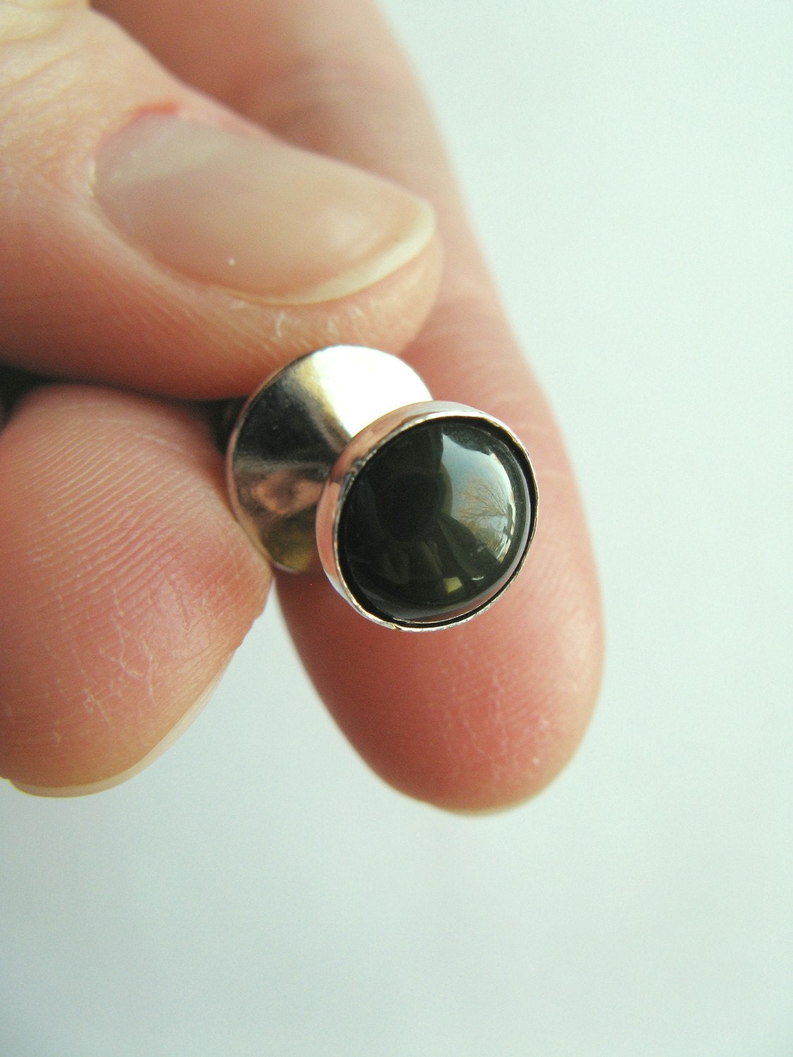 Heirloom Green Jade Tie Tack Pin - Wedding, Father's Day, Birthday