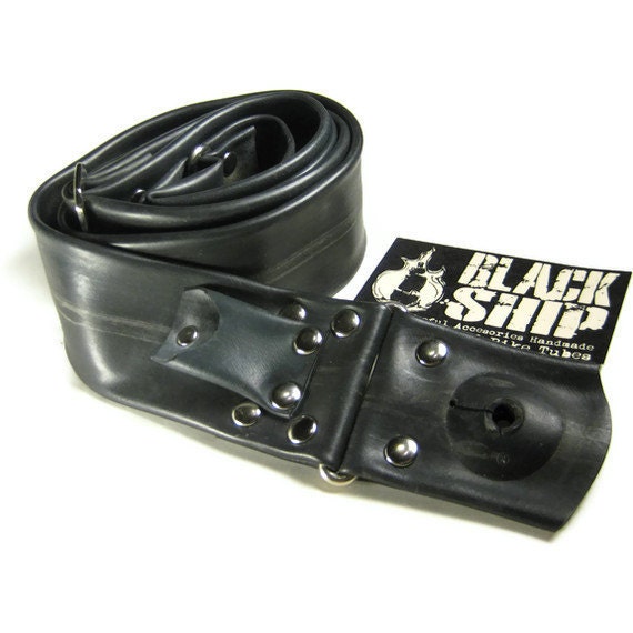 Vegan Guitar Strap w/ Pick Holder- Heavy Duty 'Faux Leather' Bike Tube