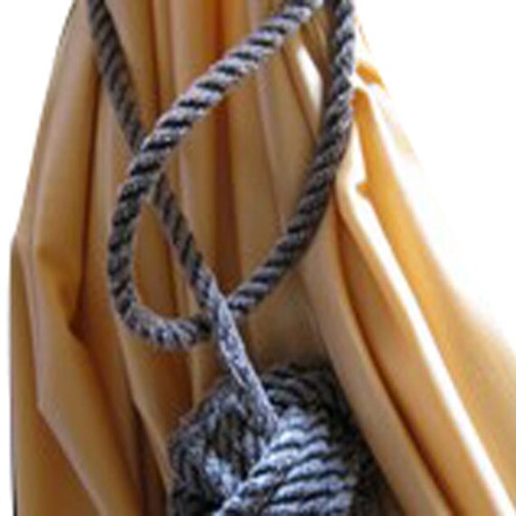 Buy types of window treatments - Gray Curtain Tieback Monkeyfist Ball Knot Wrap around type Nautical Decor Beach House Window Treatment