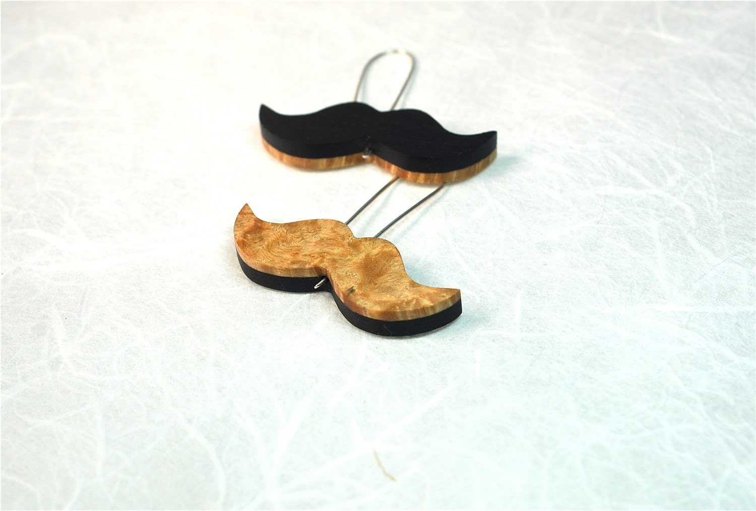 Blonde and Brunette Mustache Earrings