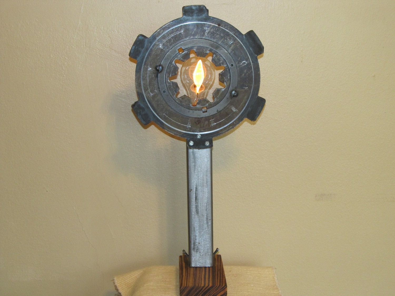 Found Metal Artifact Lamp Number 74