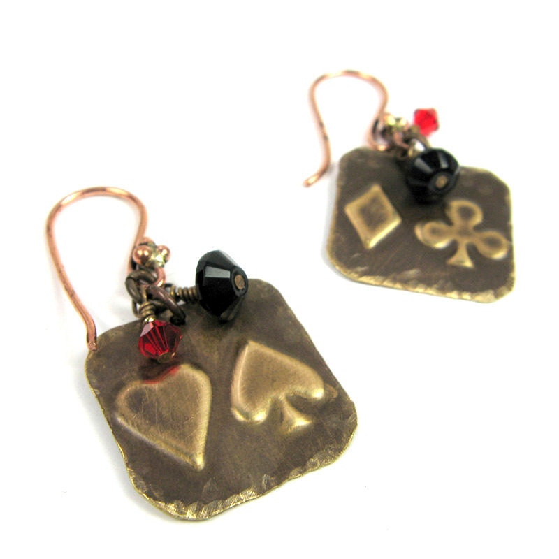 Playing Card Jewelry (Good Luck, Vegas, Bridge, Poker, Gambling Earrings)