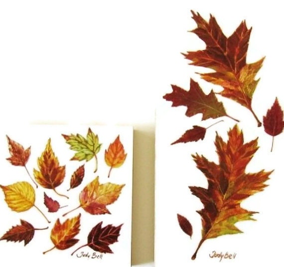 Autumn Maple - Oak Leaves Watercolor painting