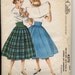 McCalls 4370 Teen 1950s Full Skirt Cummerbund Pattern Softly Pleated or Gathered Rockabilly Womens Vintage Sewing Pattern Waist 26 Hip 36