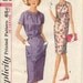 Simplicity 5406 Misses 1960s Shift Dress Pattern Shirred Neckline Two Sleeve Lengths Belt and Pockets Womens Vintage Sewing Pattern Bust 34