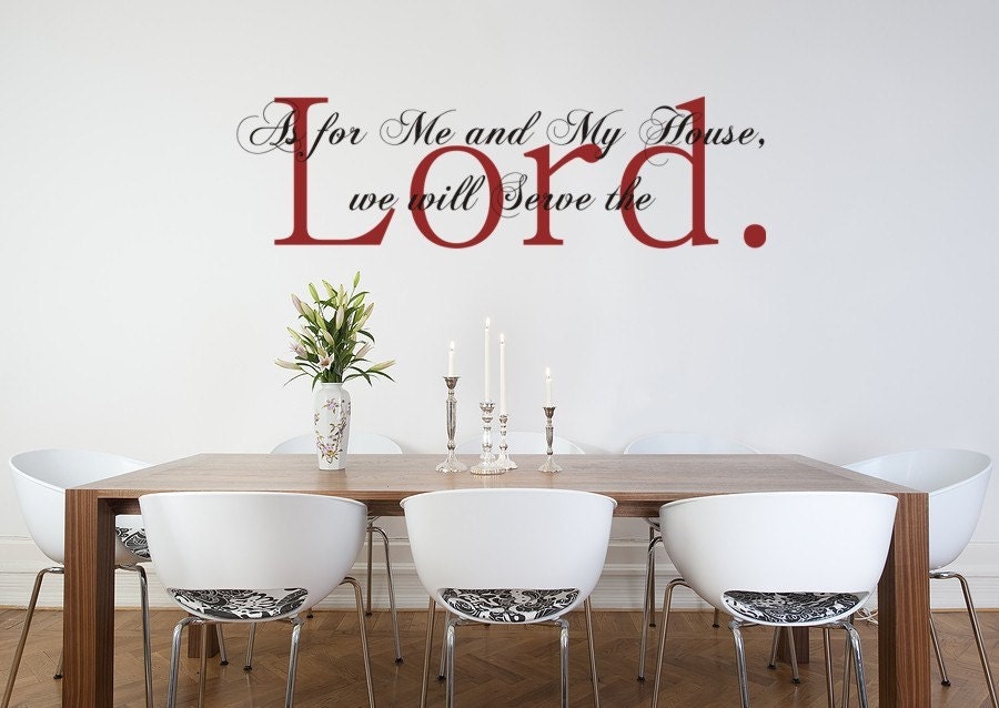 Vinyl Wall Art Decal Sticker As for me and My House Joshua 24:15 Bible Verse Style 1