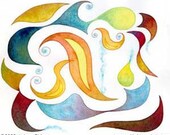 Chalom Aleph - Dreaming of Aleph - Judaica Jewish Hebrew Art Signed Print by Adam Rhine
