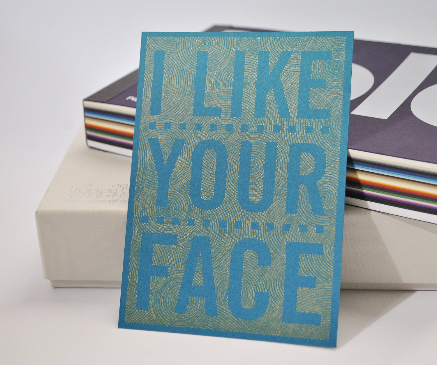 I Like Your Face - Pen drawn art card