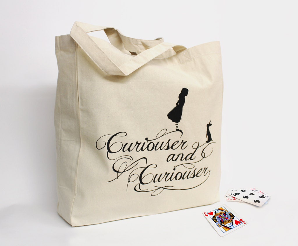 Alice in Wonderland - Canvas Market Bag