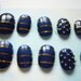 Japanese Kawaii Petit False Nail Preppy Navy Blue Border