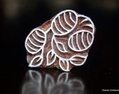 Hand Carved Indian Wood Textile Stamp Block- Olives