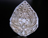 Handmade Indian Wood and Brass Textile Stamp- Floral Motif