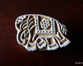 Hand Carved Indian Wood Textile Stamp Block- Elephant
