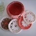 Crocheted Coaster and Bowl Set in Tangerine Cotton