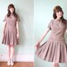 SALE / vintage 1960's blue & caramel gingham drop-waist day dress