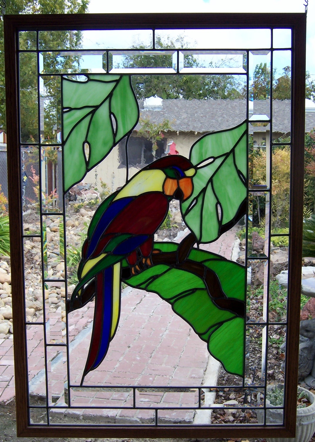 Parrot Stained Glass Window