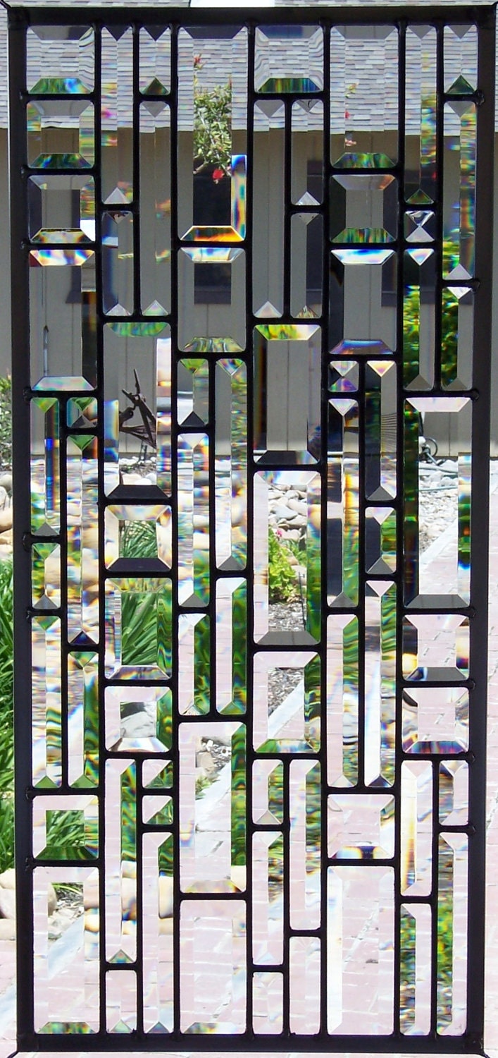 Large All Beveled Stained Glass Window