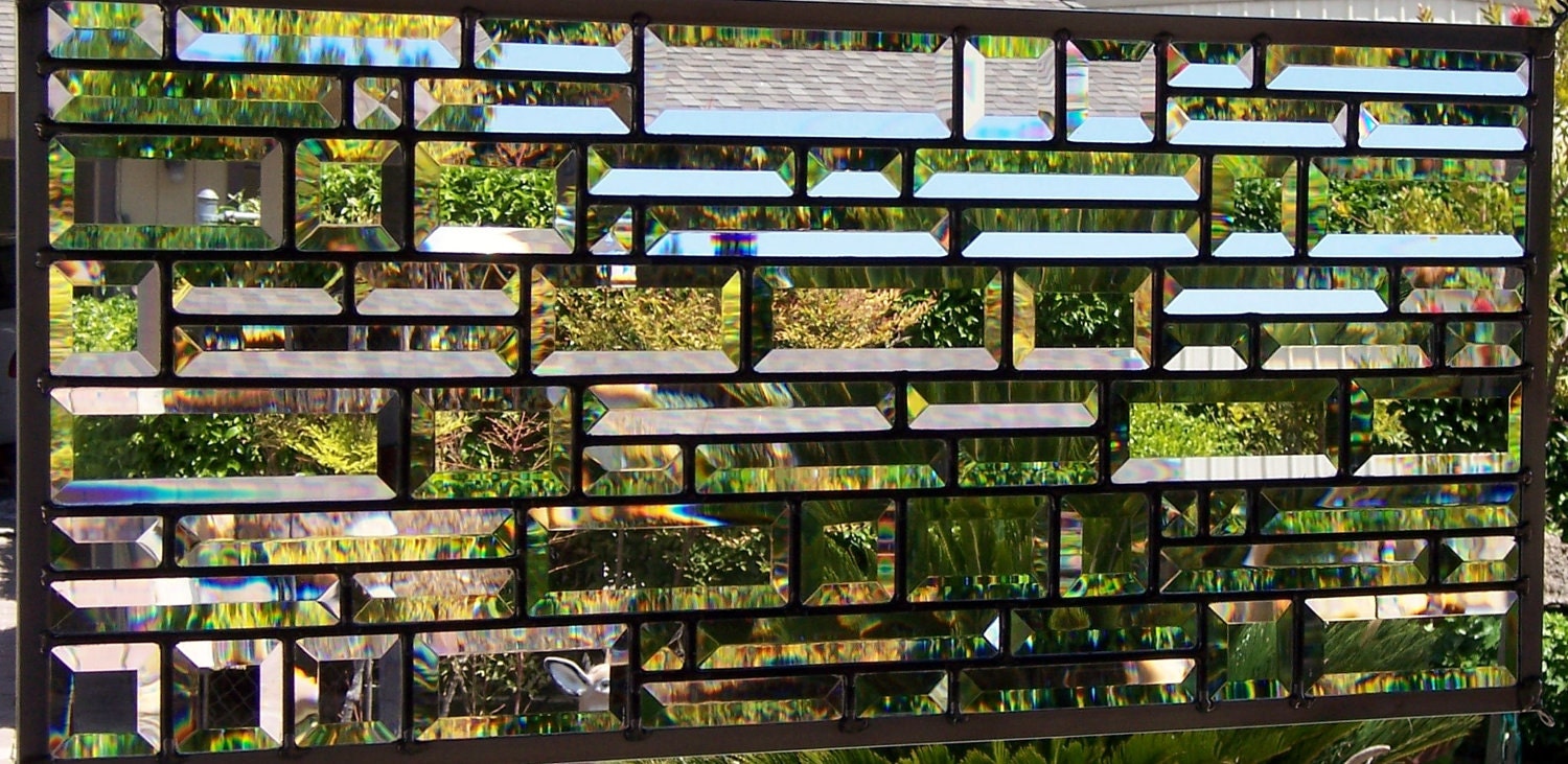 Large All Beveled Stained Glass Window