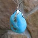 Genuine Turquoise Stone Pendant on 20 inch Silver Chain