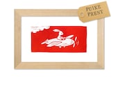 Leaving on a jetplane - Original handpulled Linocut