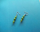Handmade Mod-Green Glass Earrings
