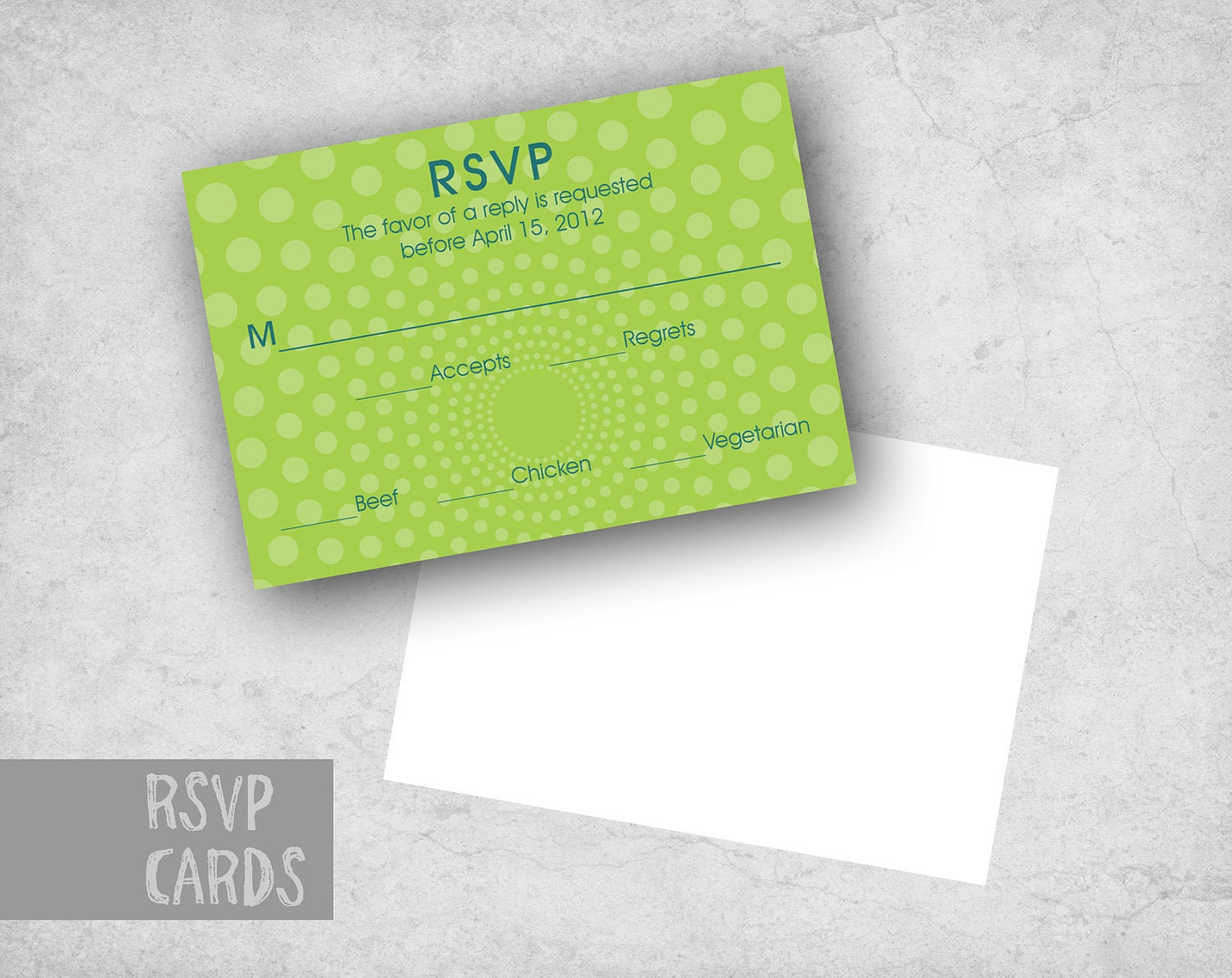 20 Cute Wedding RSVP Cards, Additional Wedding Information Cards, Simple Response Cards - Style PIL-011