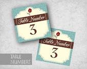 10 Vintage Table Numbers Rose Table Number Flower Table Number - Style PIL-012