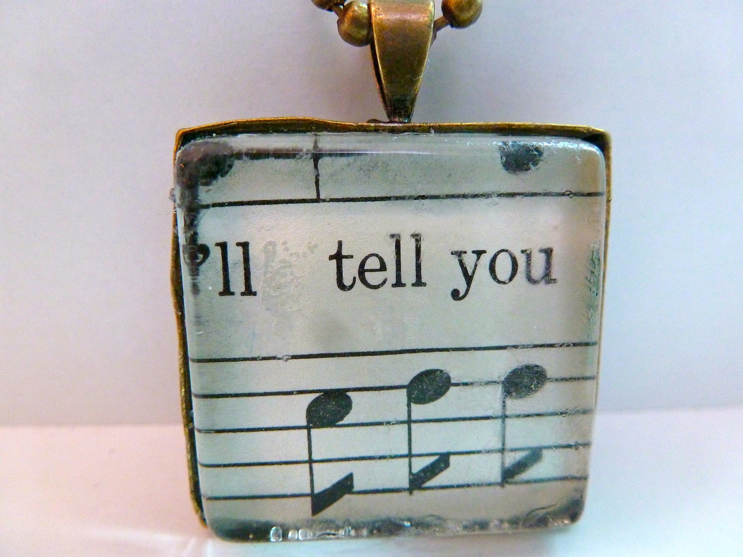 Music Pendant  Vintage Sheet Music Pendant