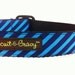 Dog Collar with Business Exec Inspired Blue Preppy Stripes - 1" width - "Trump"