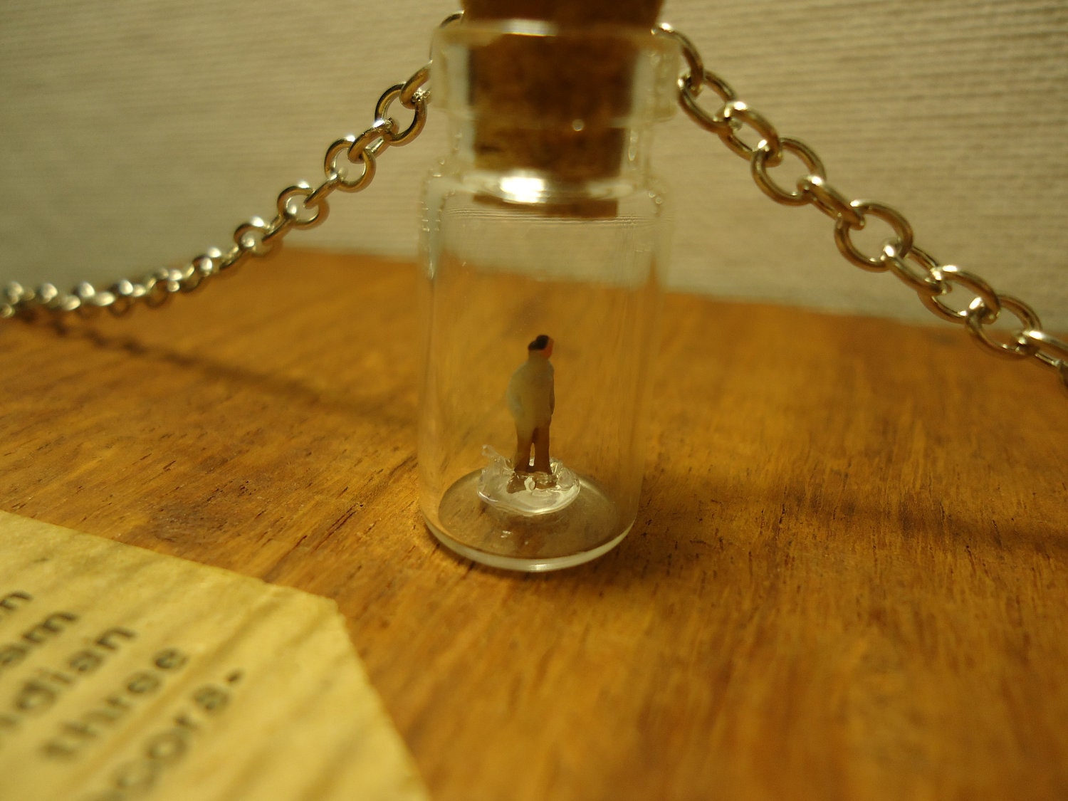 CLEARANCE SALE  Tiny People Trapped In A Little Glass Vial Necklace