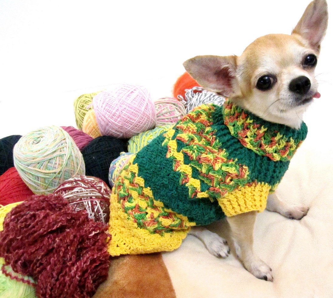 Handmade Crochet Clothes Pets Dress Cat Clothing Chihuahua Costume Dog Pinapple D862 Myknitt