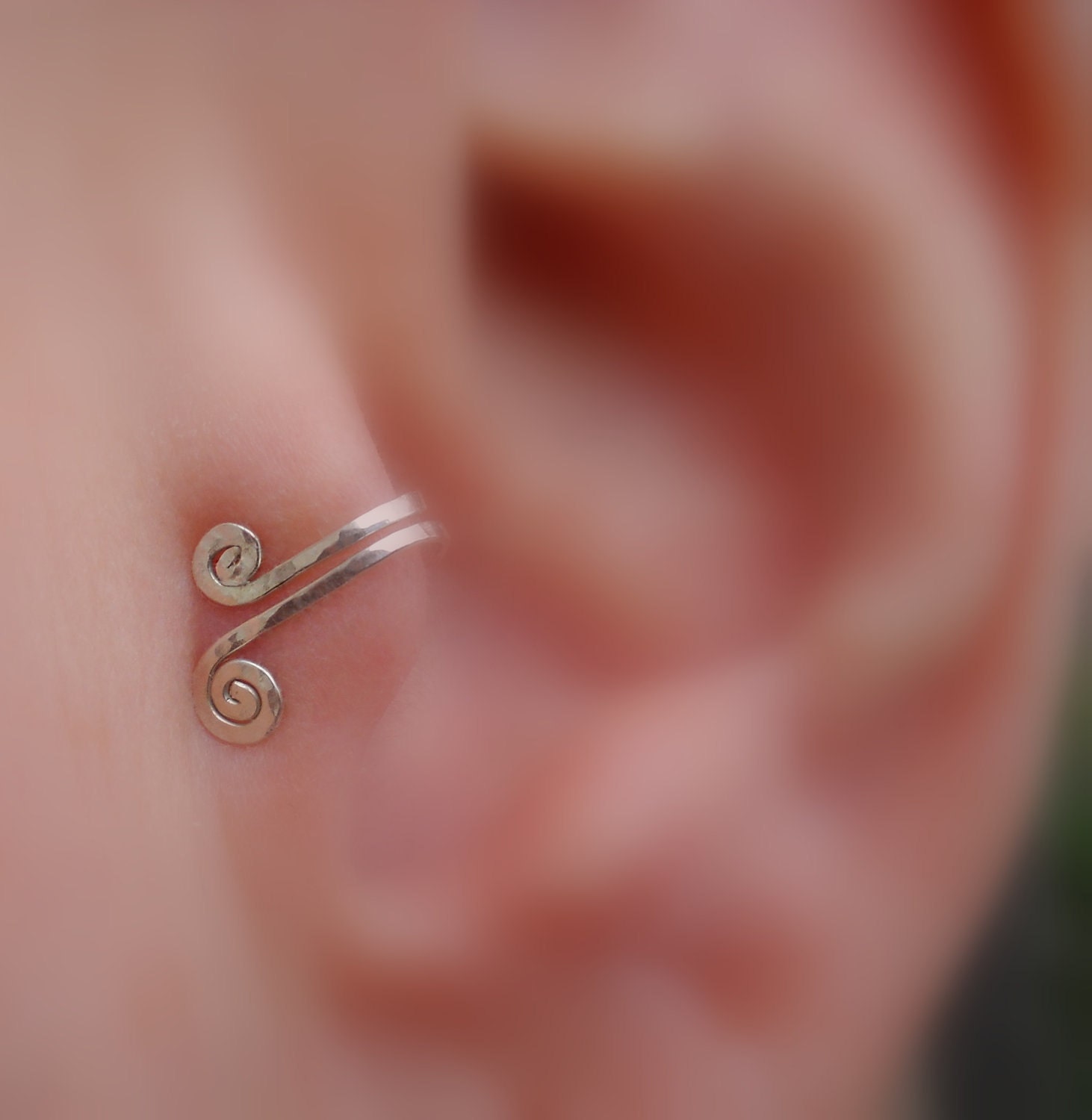 Tragus/Nose/Ear Cuff Sterling Silver Handcrafted Non Pierced Nose Ring