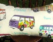 retro pillow cover  -  decorative pillow - camper pillow - campervan pillow - lumbar pillow