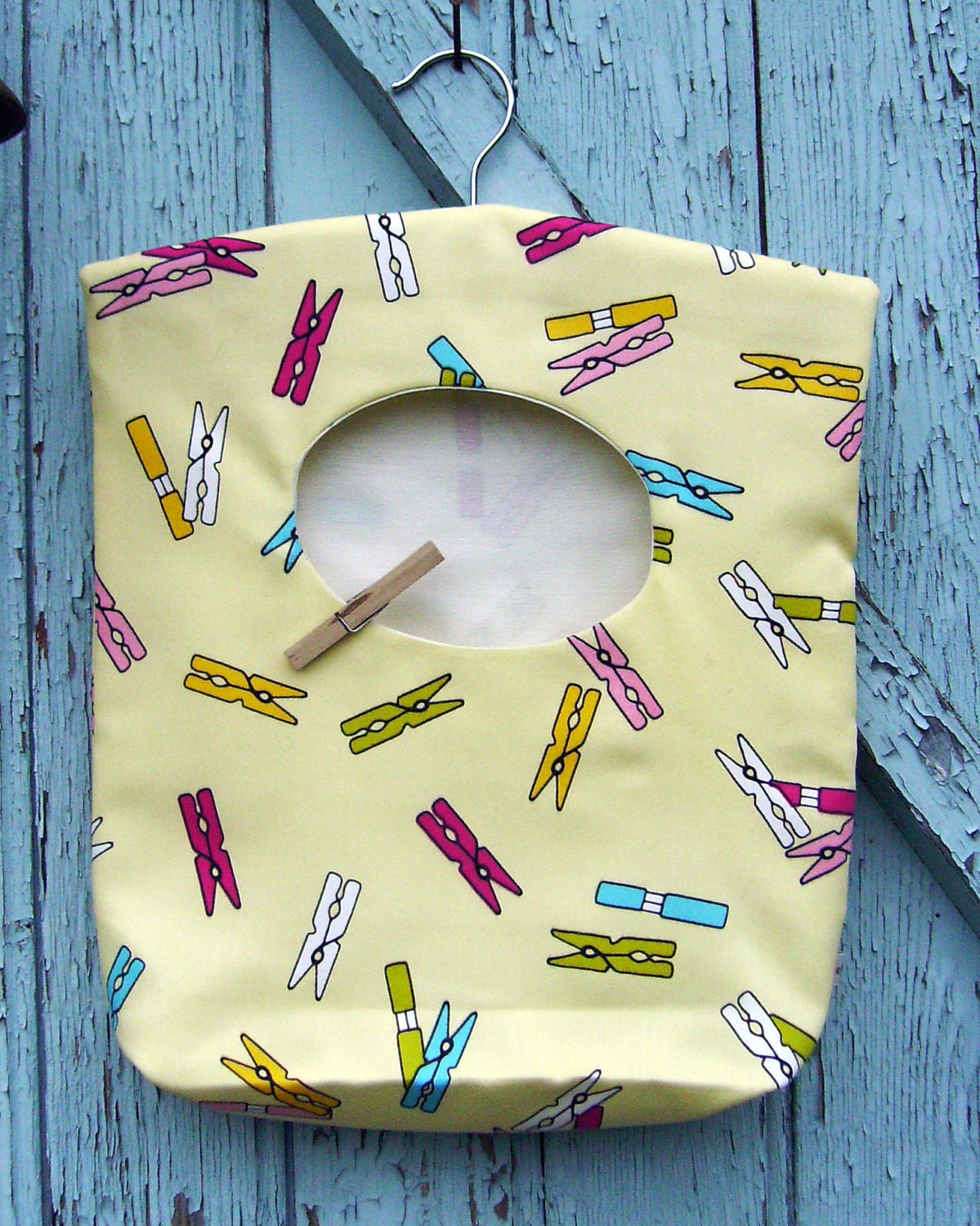 Clothespin bag - cleaning and laundry - yellow laundry bag - peg bag - practical gift - housewarming gift - eco friendly