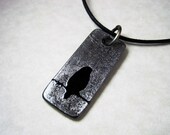 Bird on a Wire Pendant - Handmade of Stainless Steel