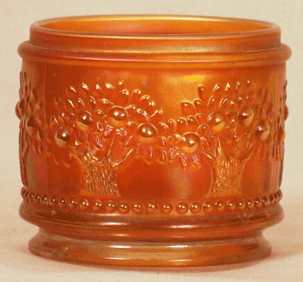 Fenton Orange Tree Marigold Powder Jar Base