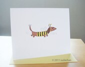 Dachshund Bumble Bee Note Cards (set of 10)