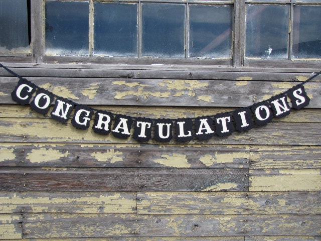CONGRATULATIONS Banner for Weddings, Anniversaries, Graduations, Parties