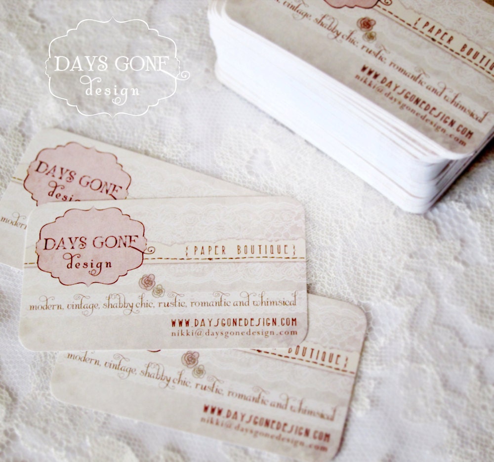 Romantic Lace Business Cards - Shabby Chic - DEPOSIT